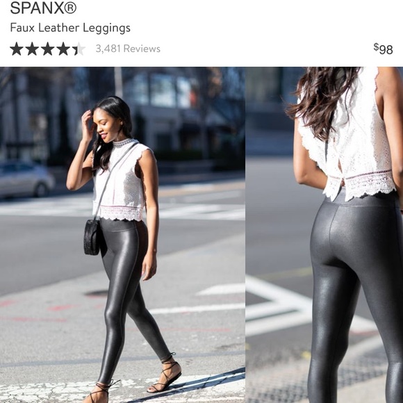 SPANX Faux Leather Leggings - Picture 1 of 5